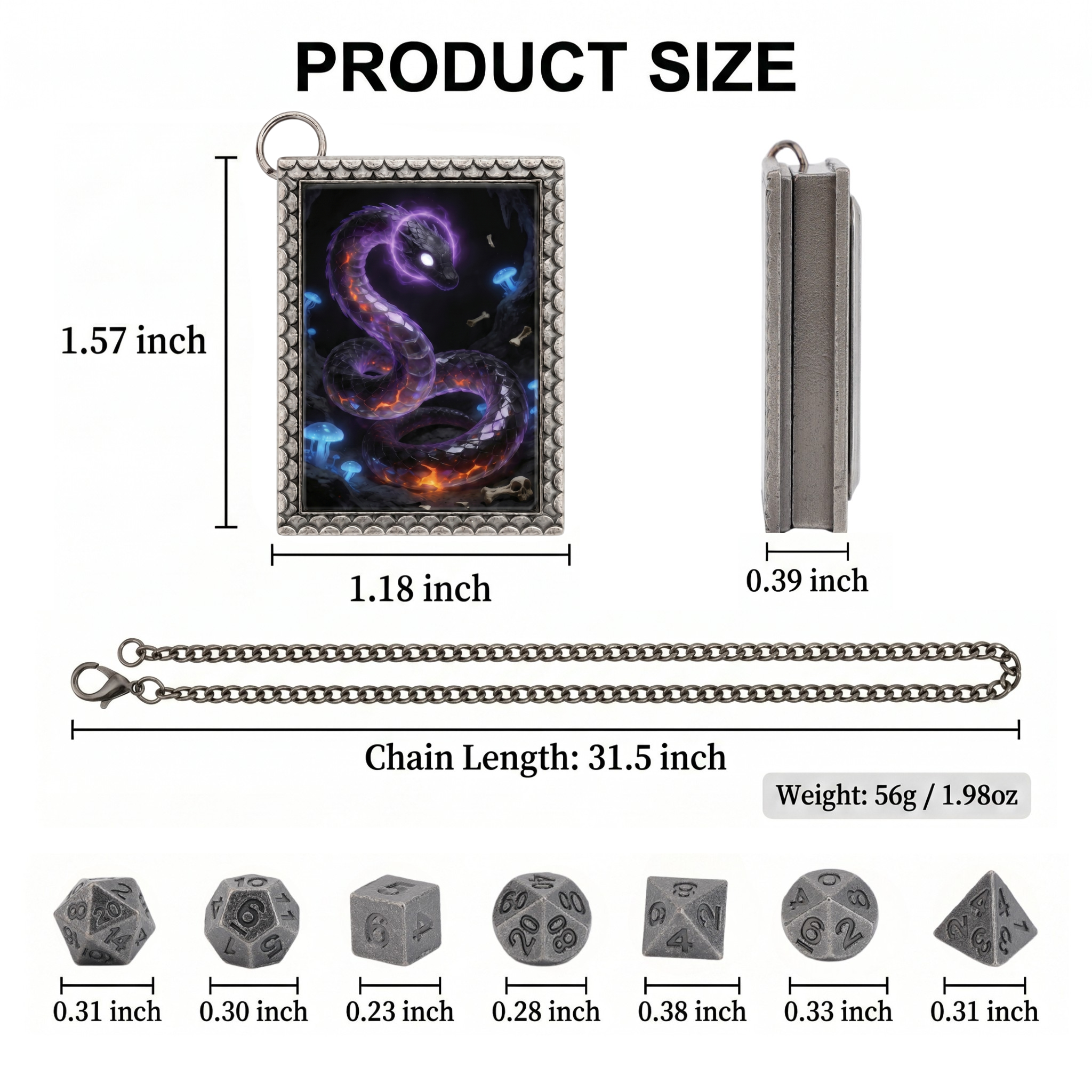 Abyssal Serpent Dice Necklace