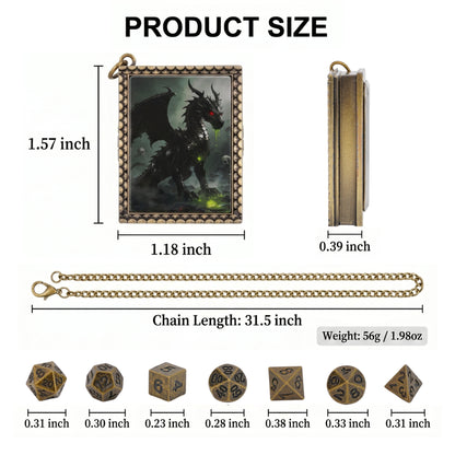 Black Dragon Dice Necklace
