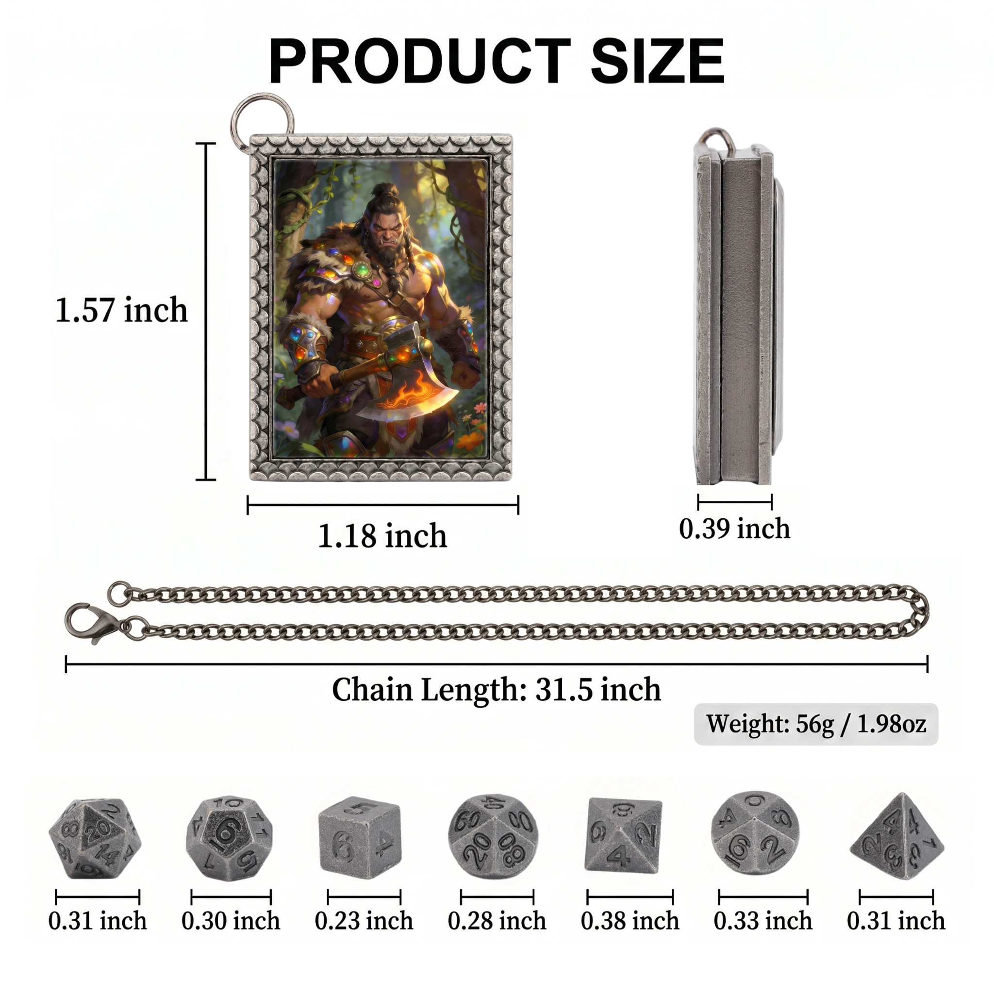 Barbarian Warrior Dice Necklace