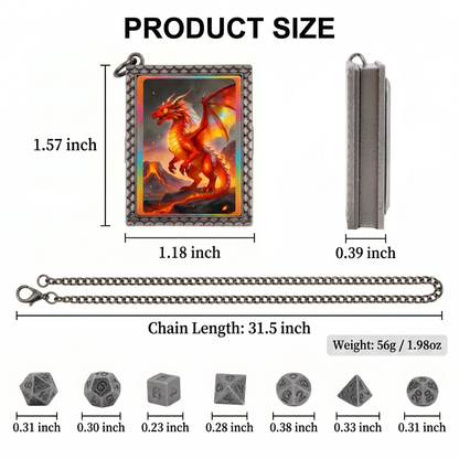 Fire Dragon Dice Necklace