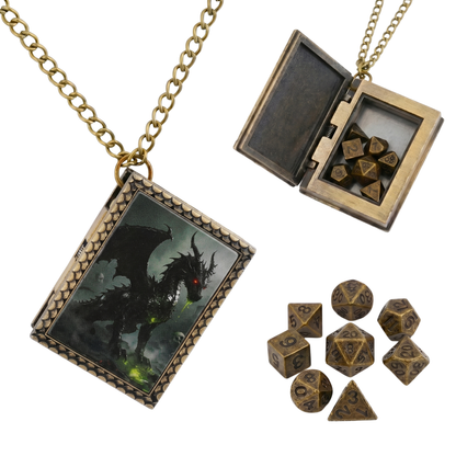 Black Dragon Dice Necklace