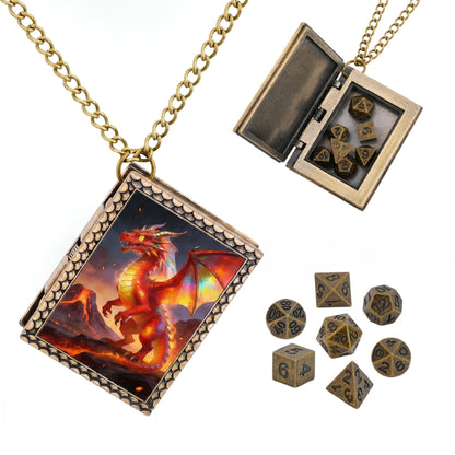 Red Dragon Dice Necklace