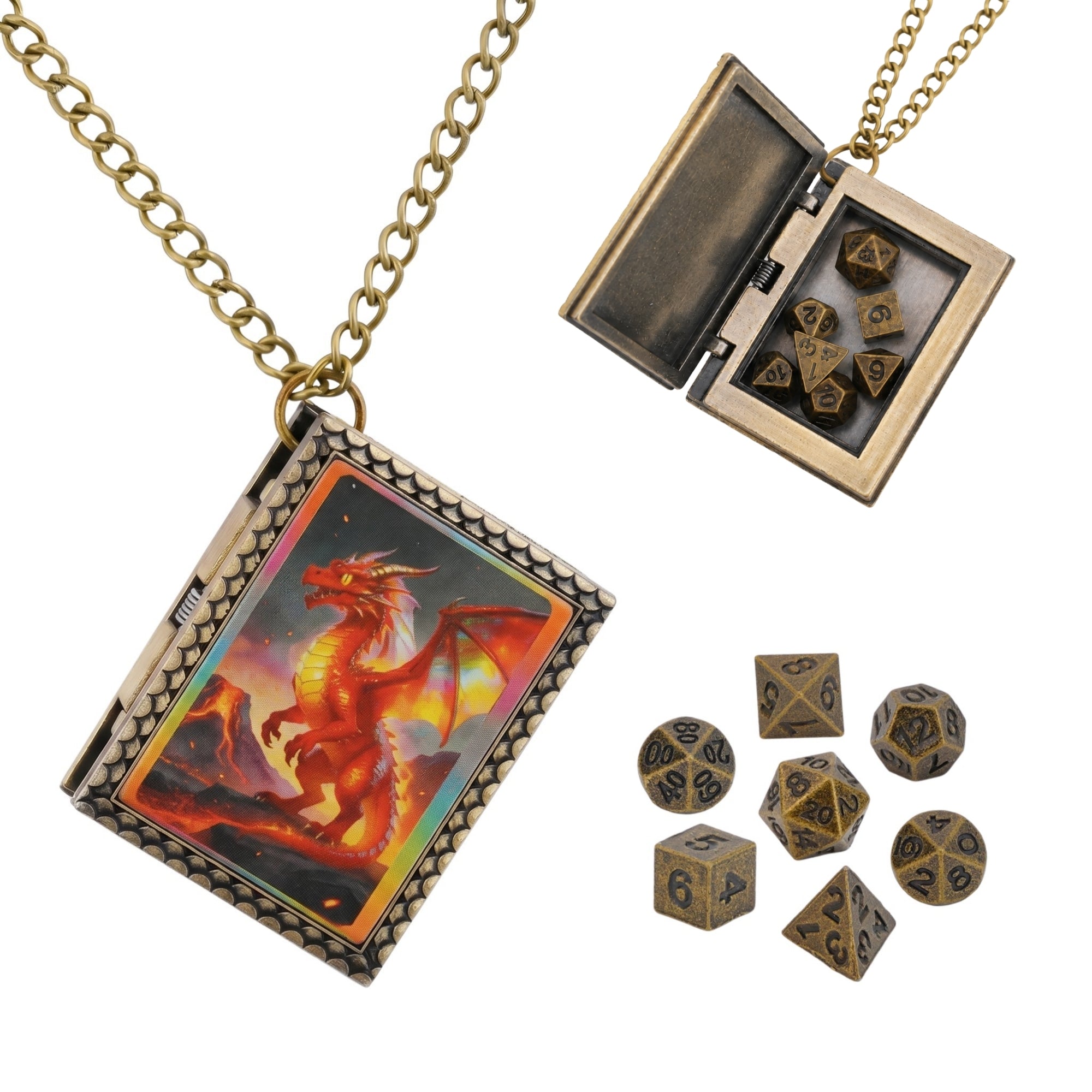 Fire Dragon Dice Necklace