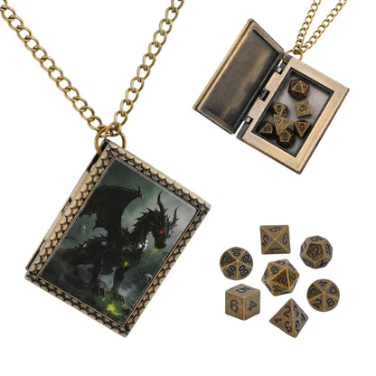 Black Dragon Dice Necklace