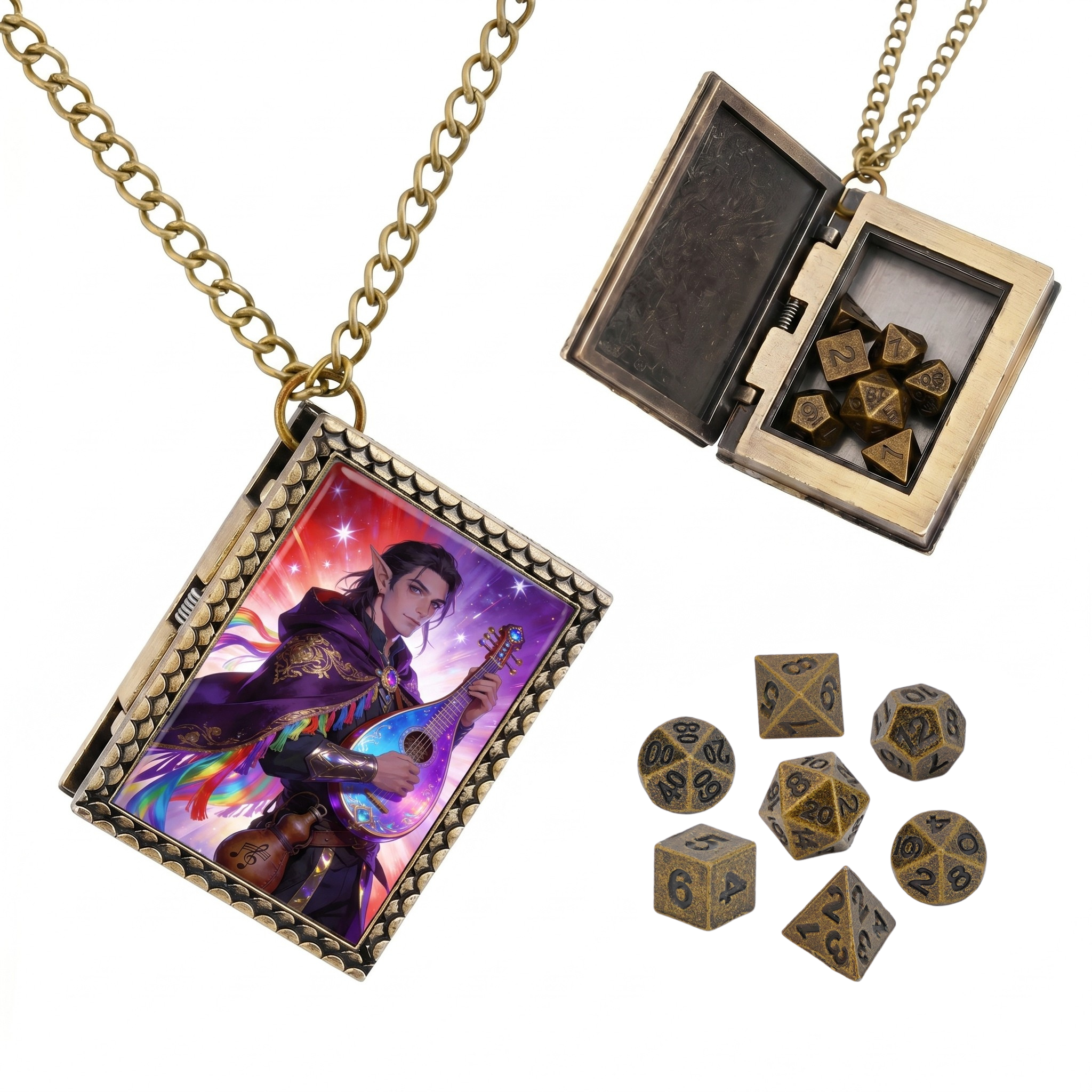 Elven Bard Dice Necklace