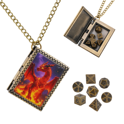 Red Dragon Dice Necklace