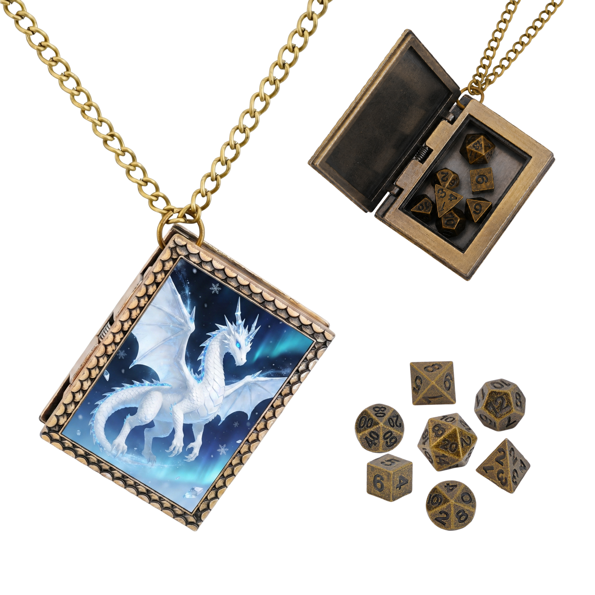 Frost Dragon Dice Necklace
