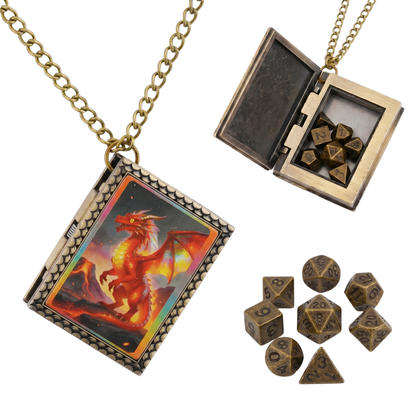 Fire Dragon Dice Necklace