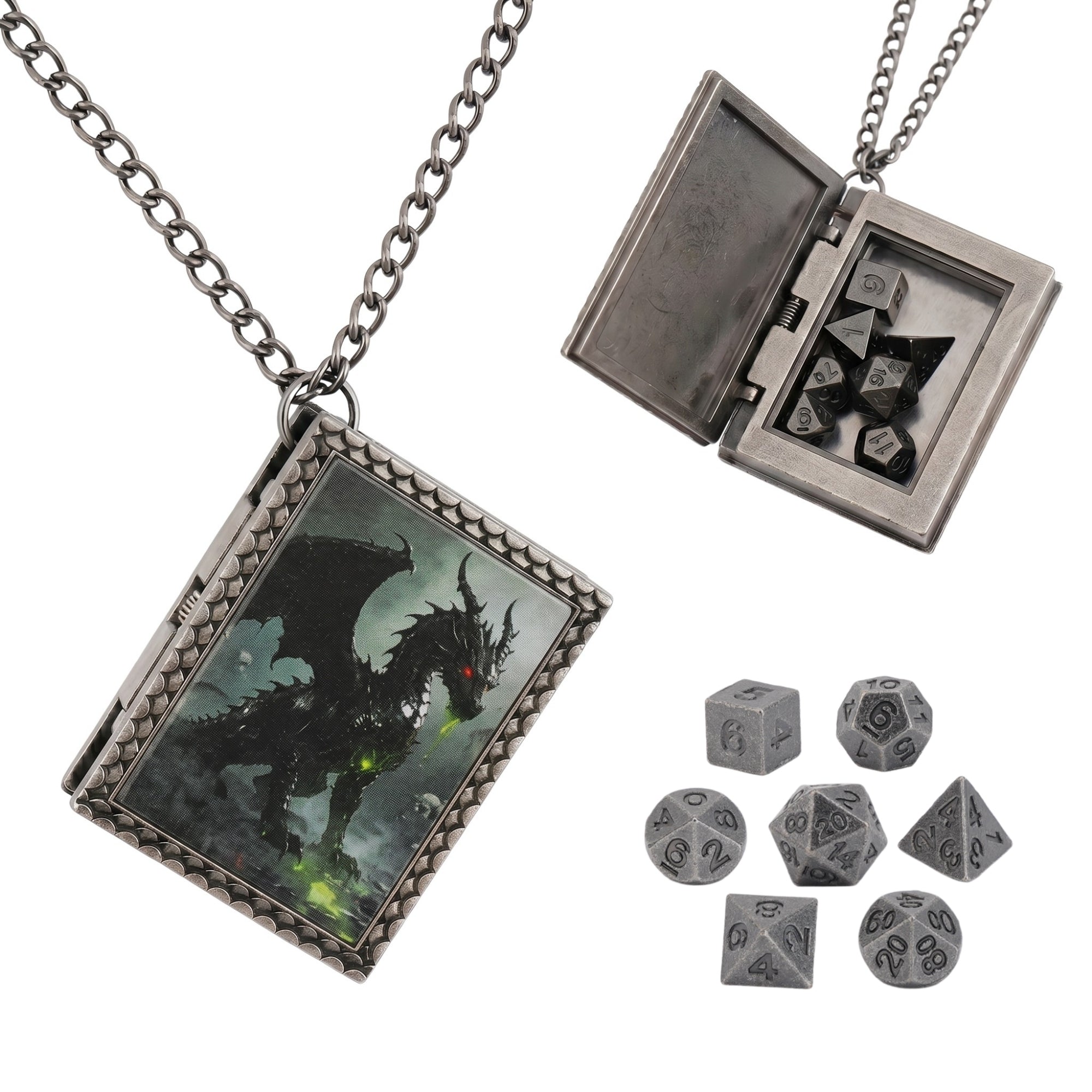 Black Dragon Dice Necklace