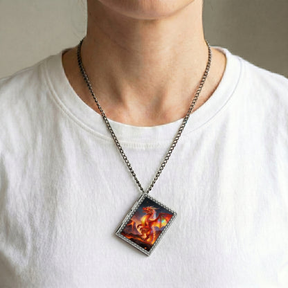 Red Dragon Dice Necklace