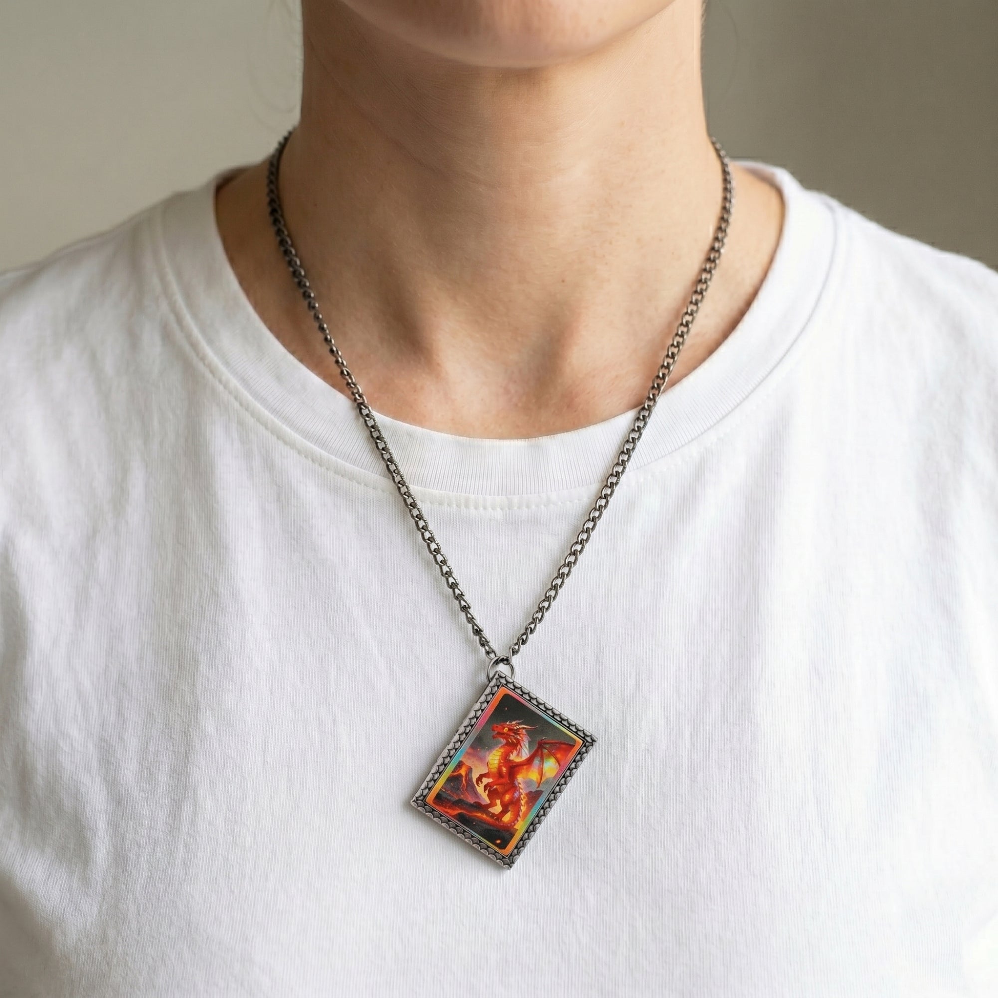 Fire Dragon Dice Necklace