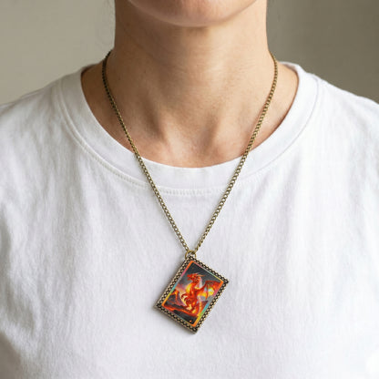 Fire Dragon Dice Necklace