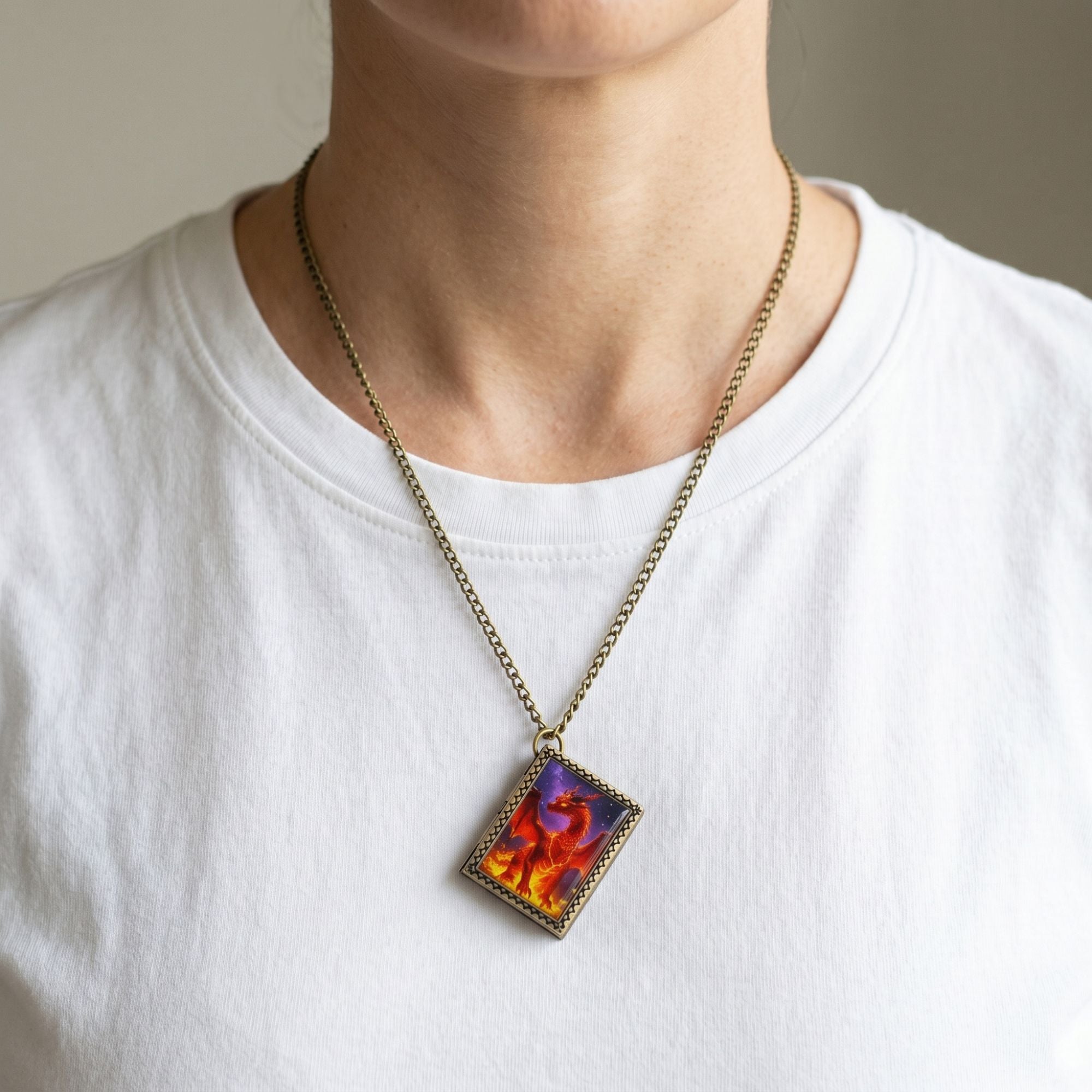 Red Dragon Dice Necklace