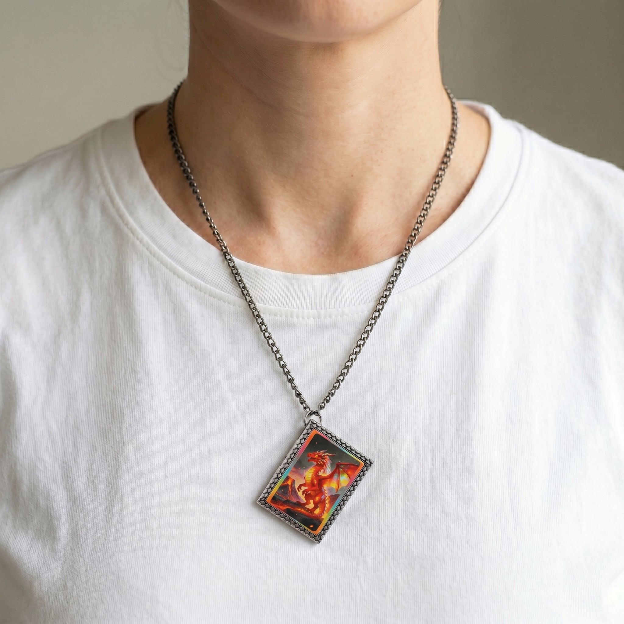 Fire Dragon Dice Necklace