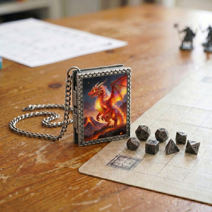 Red Dragon Dice Necklace