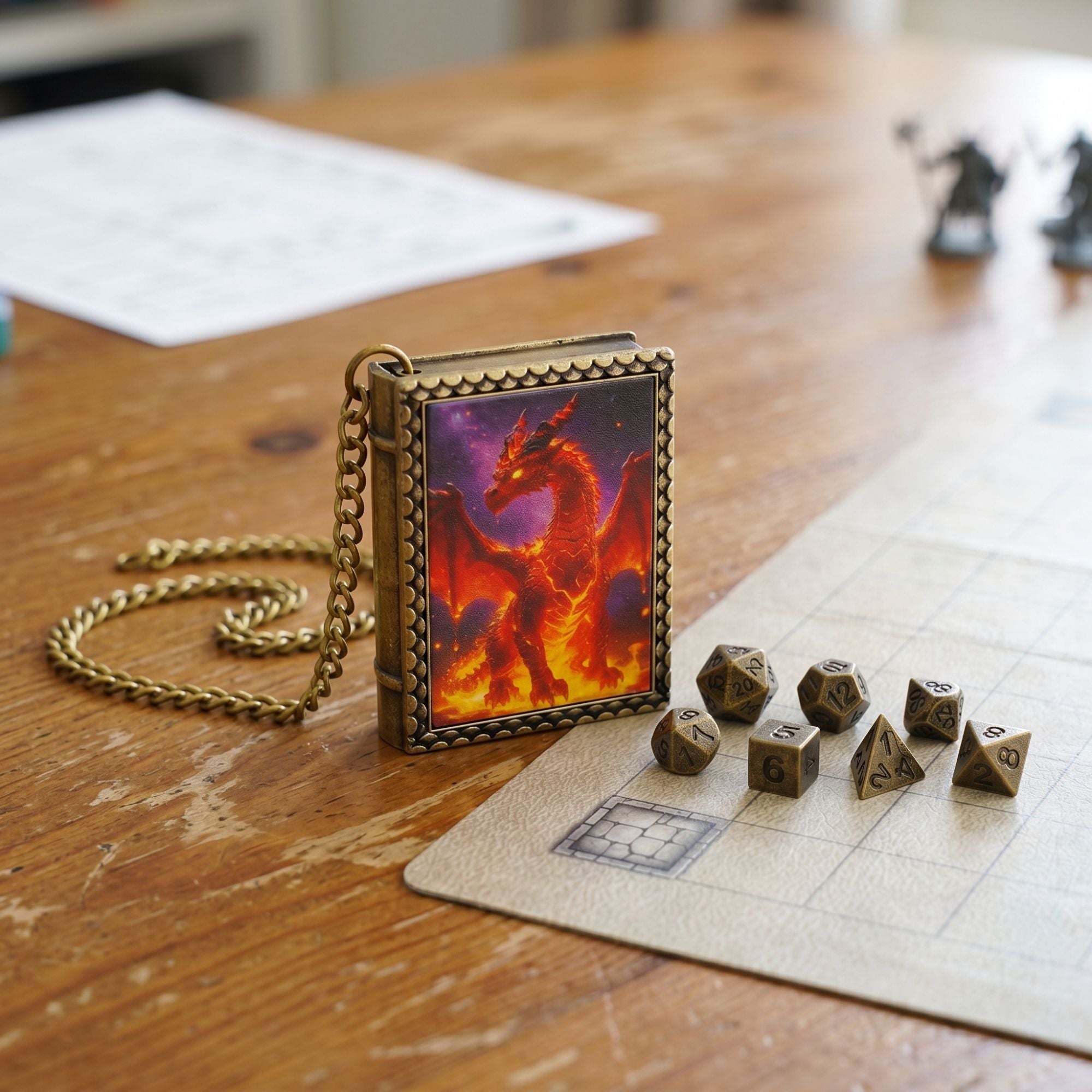 Red Dragon Dice Necklace