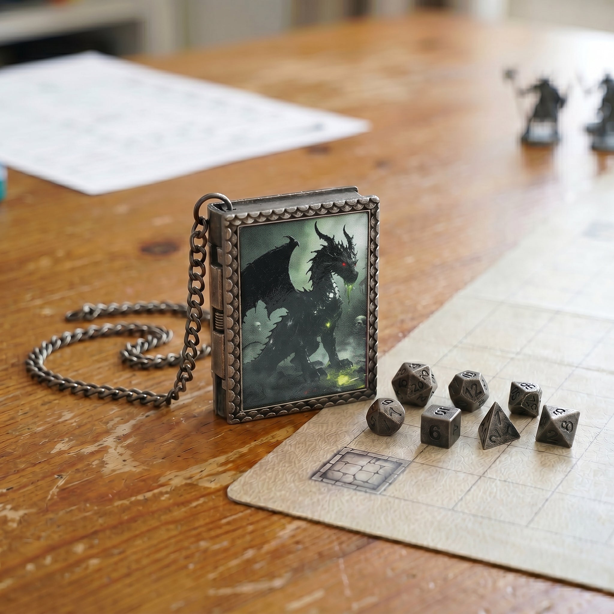 Black Dragon Dice Necklace