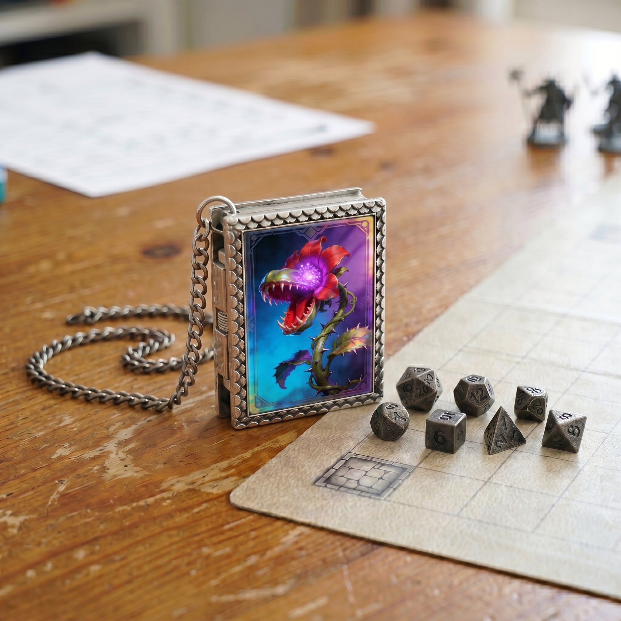 Carnivorous Plant Dice Necklace