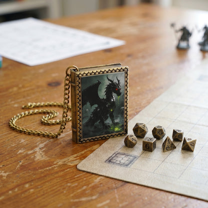 Black Dragon Dice Necklace