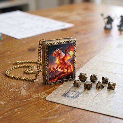 Red Dragon Dice Necklace