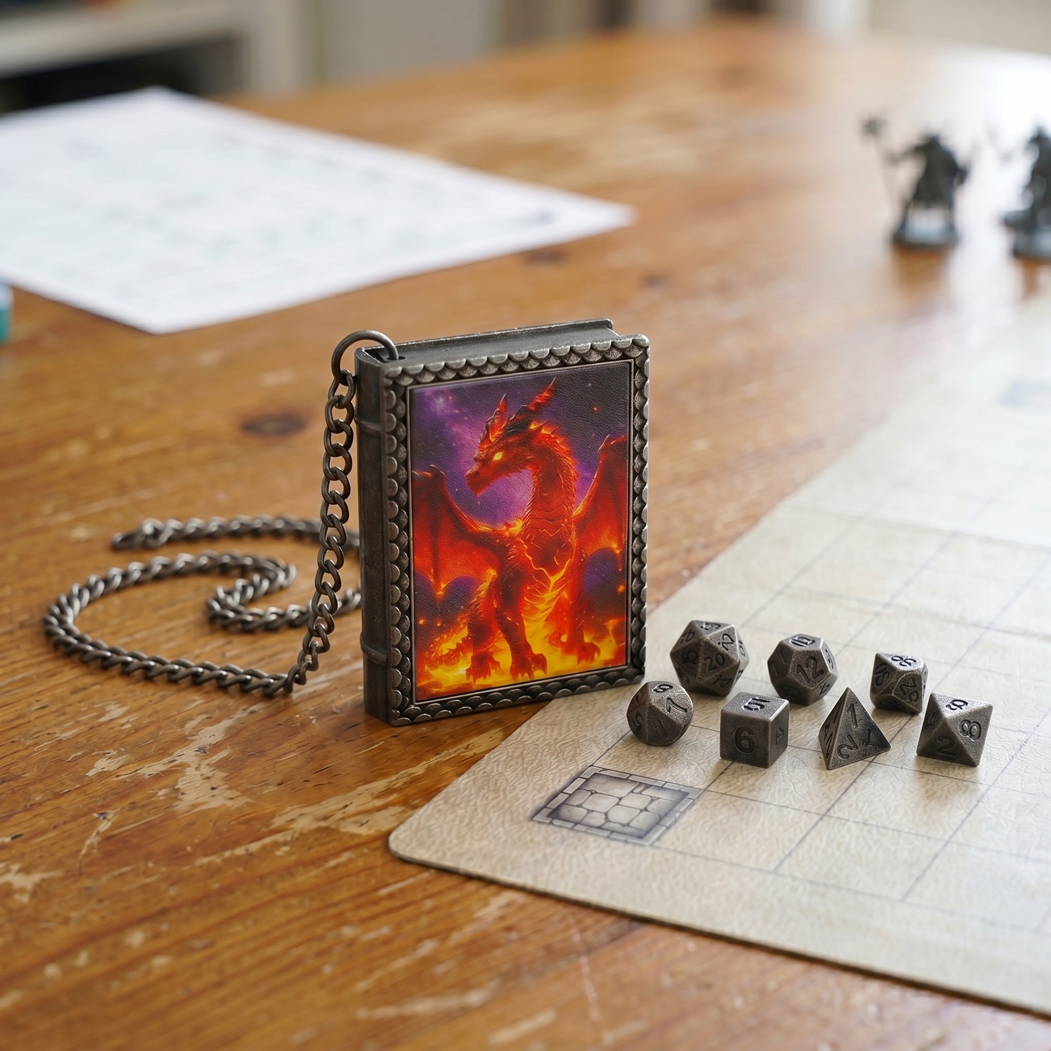 Red Dragon Dice Necklace