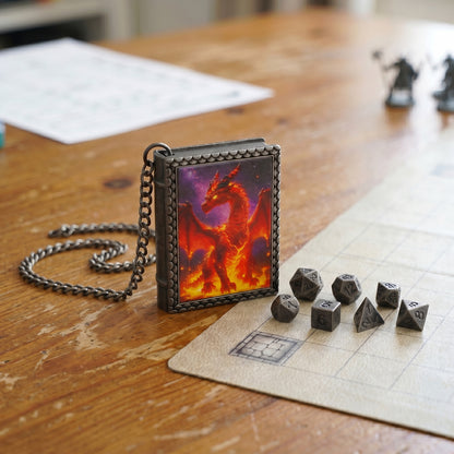 Red Dragon Dice Necklace