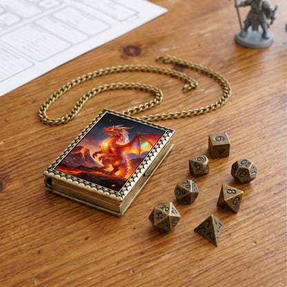 Red Dragon Dice Necklace