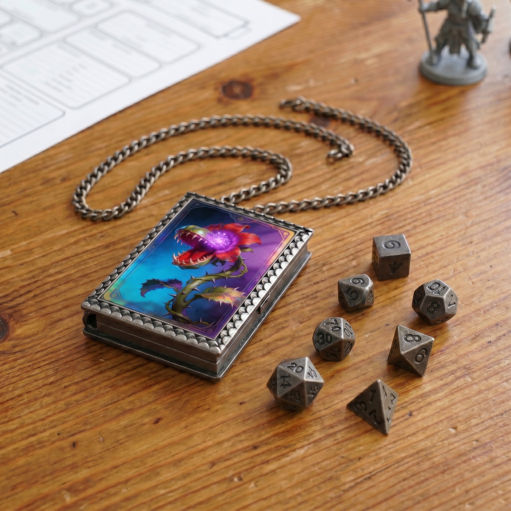 Carnivorous Plant Dice Necklace