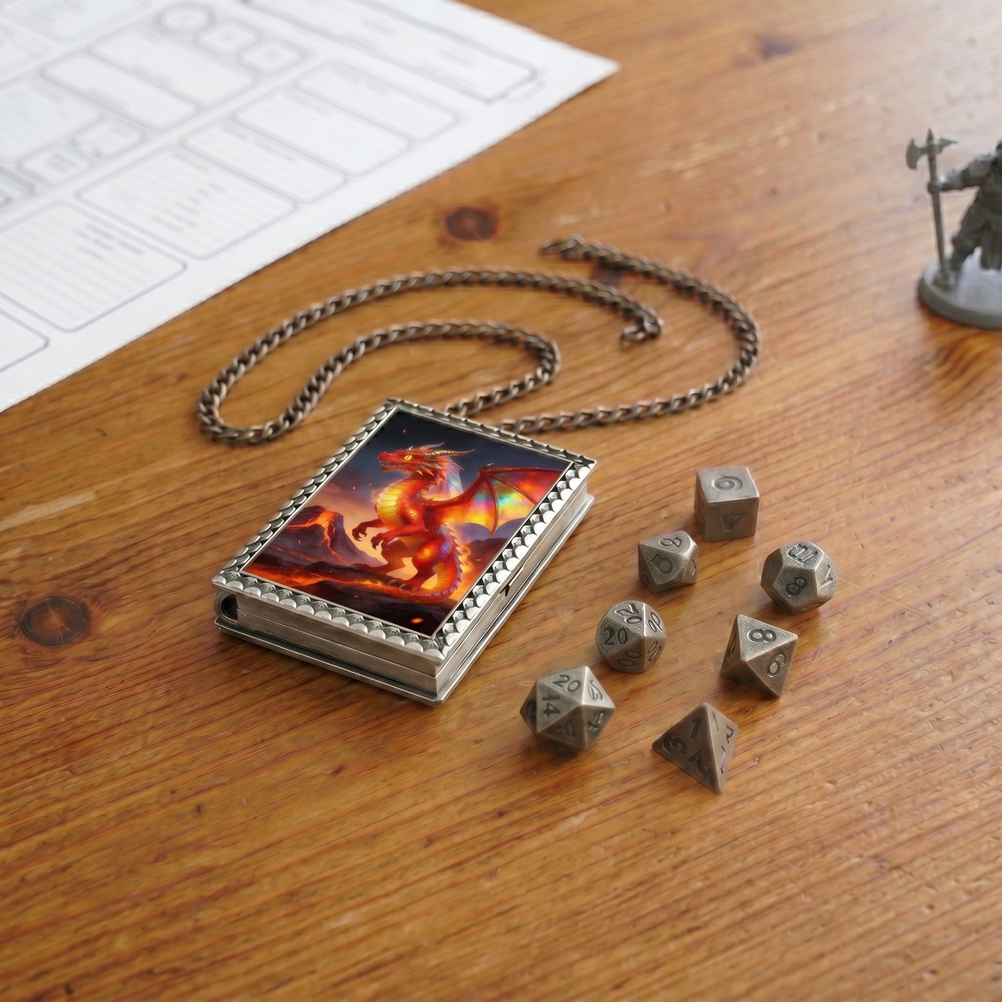 Red Dragon Dice Necklace