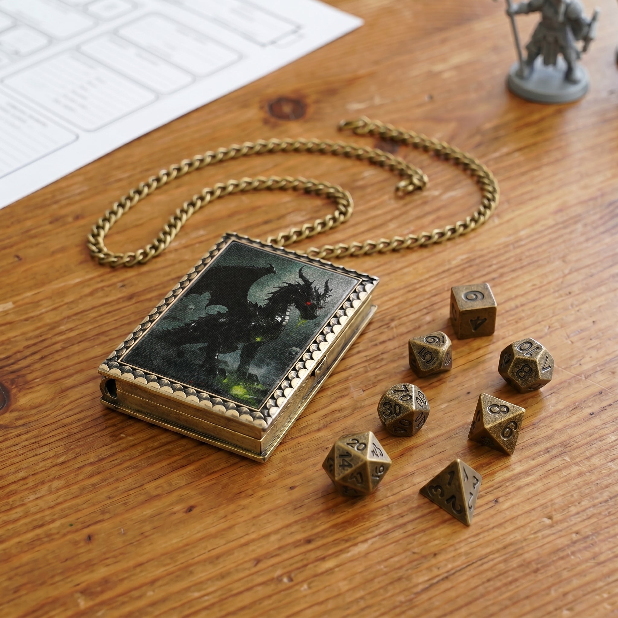 Black Dragon Dice Necklace
