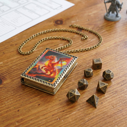Fire Dragon Dice Necklace