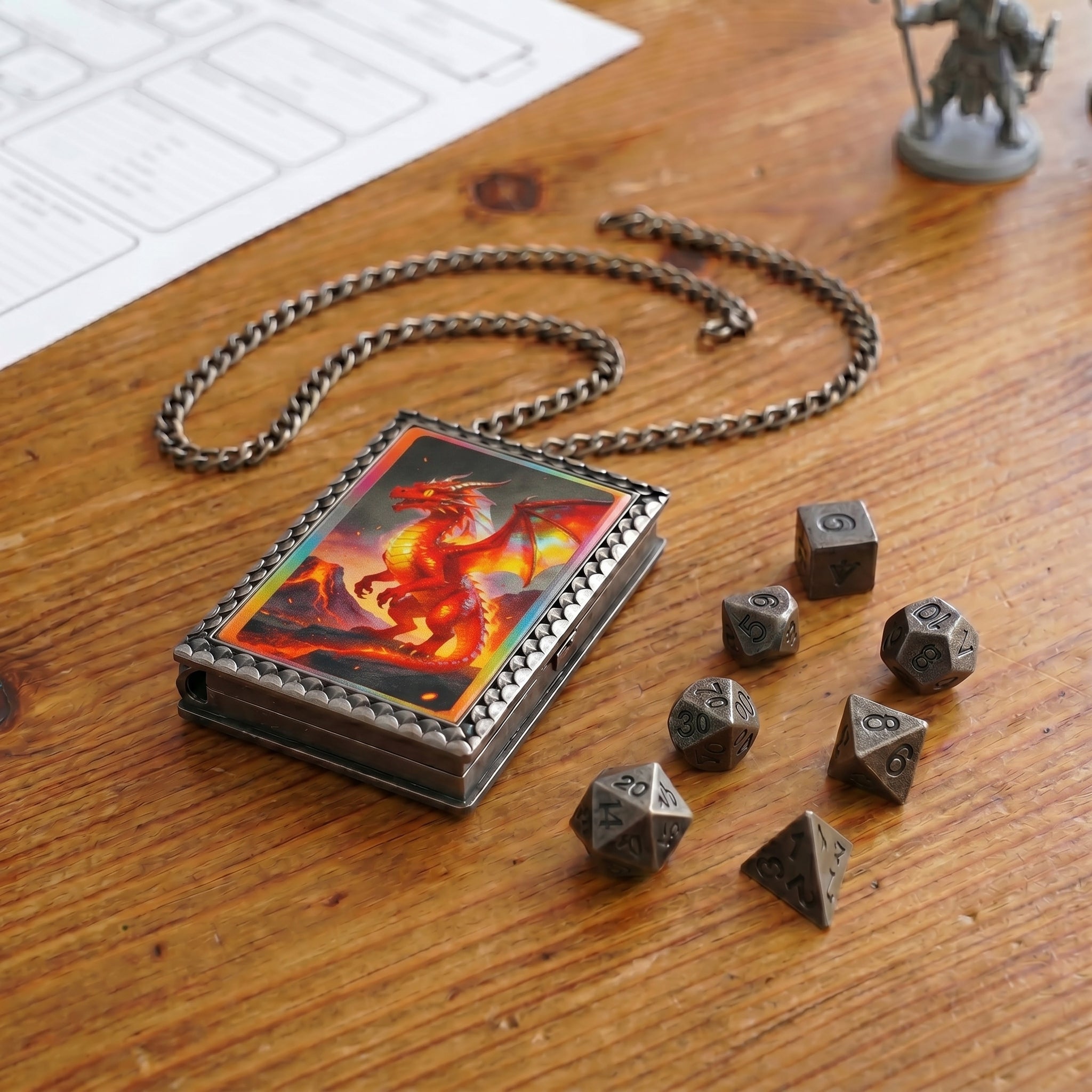 Fire Dragon Dice Necklace