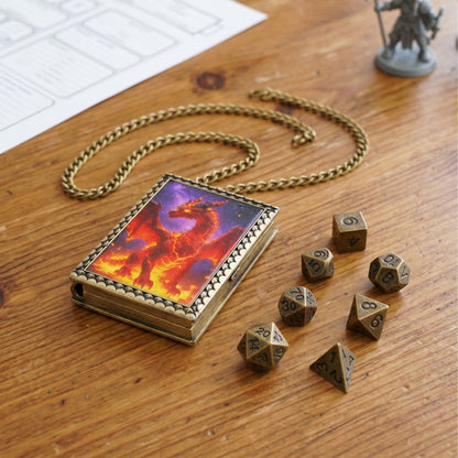 Red Dragon Dice Necklace