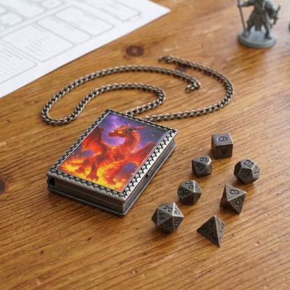 Red Dragon Dice Necklace