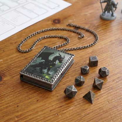 Black Dragon Dice Necklace