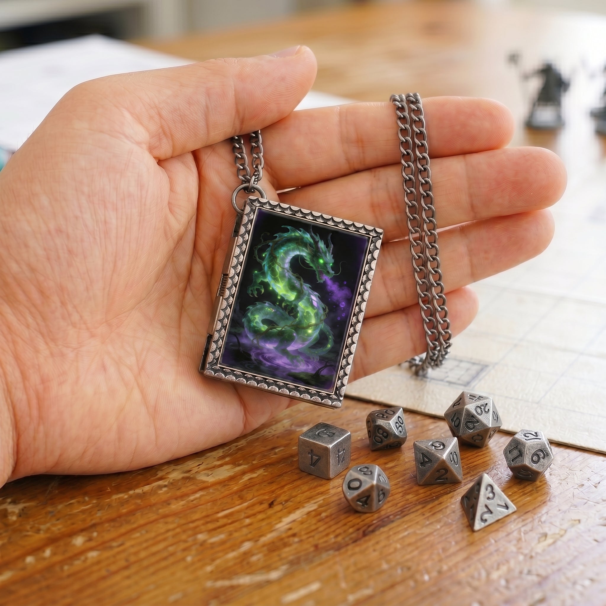 Venom Dragon Dice Necklace