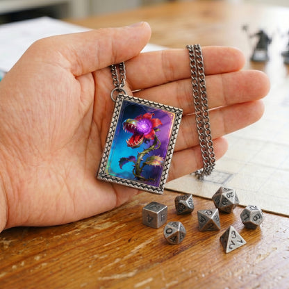 Carnivorous Plant Dice Necklace