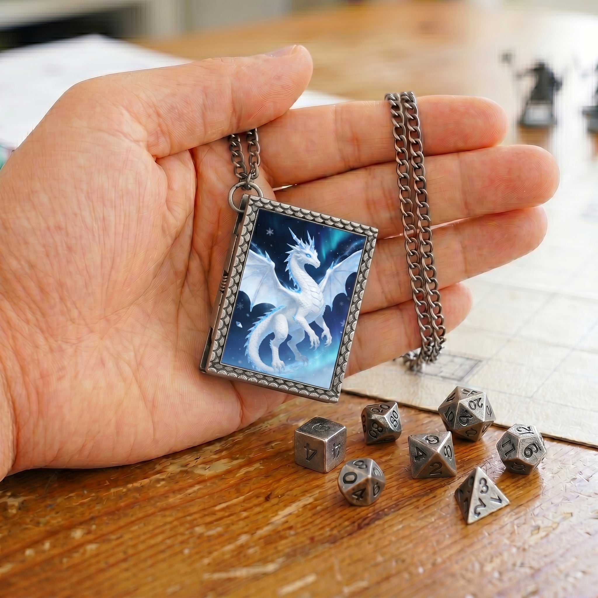 Frost Dragon Dice Necklace