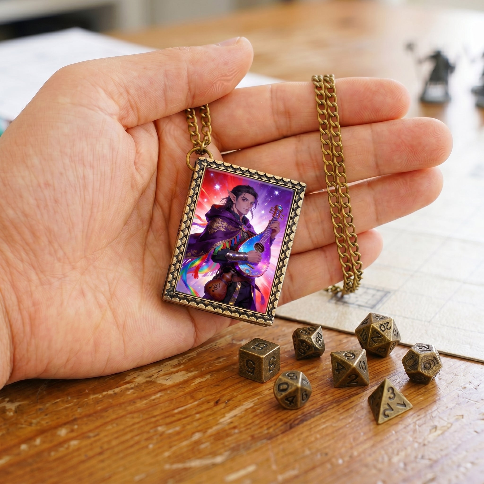 Elven Bard Dice Necklace