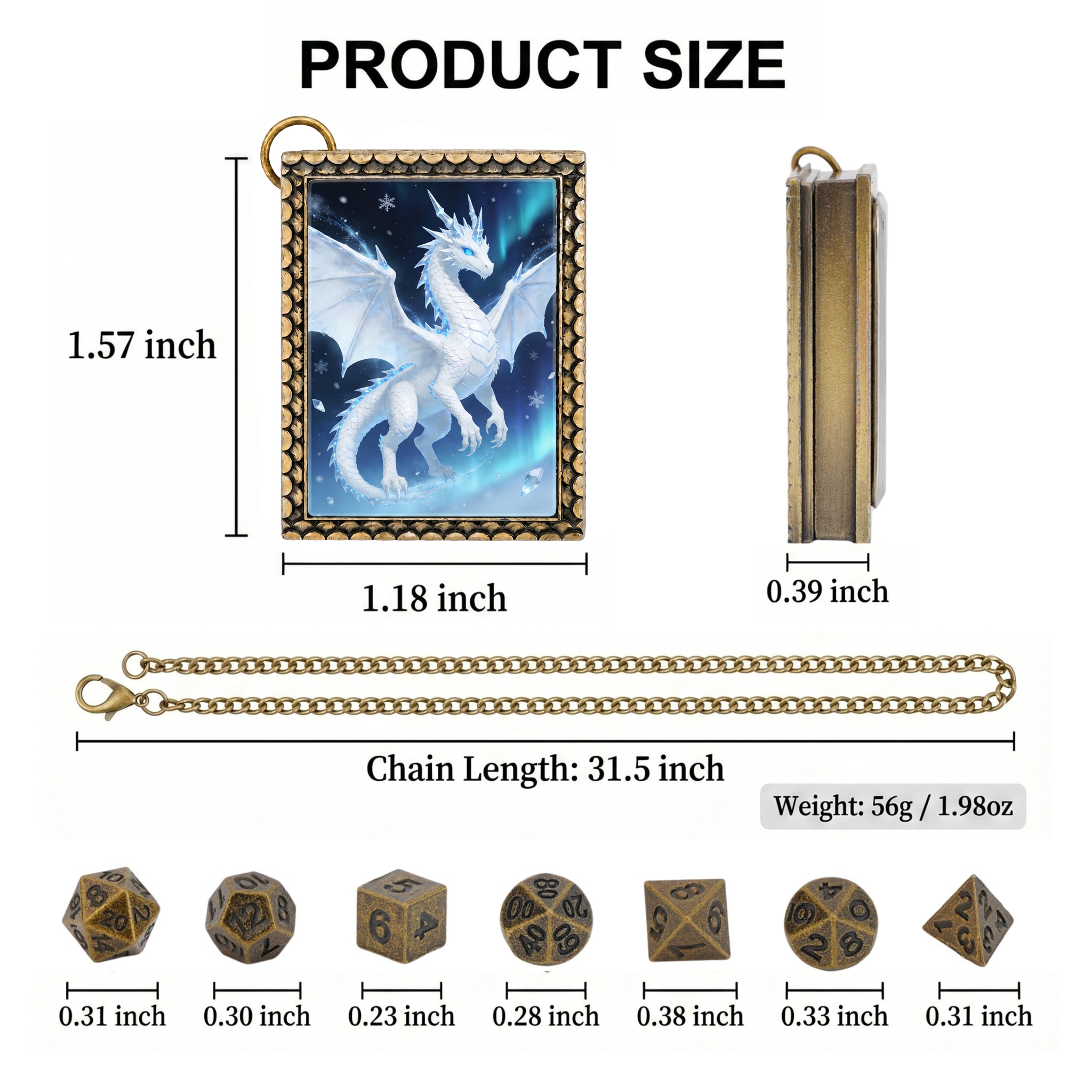 Frost Dragon Dice Necklace