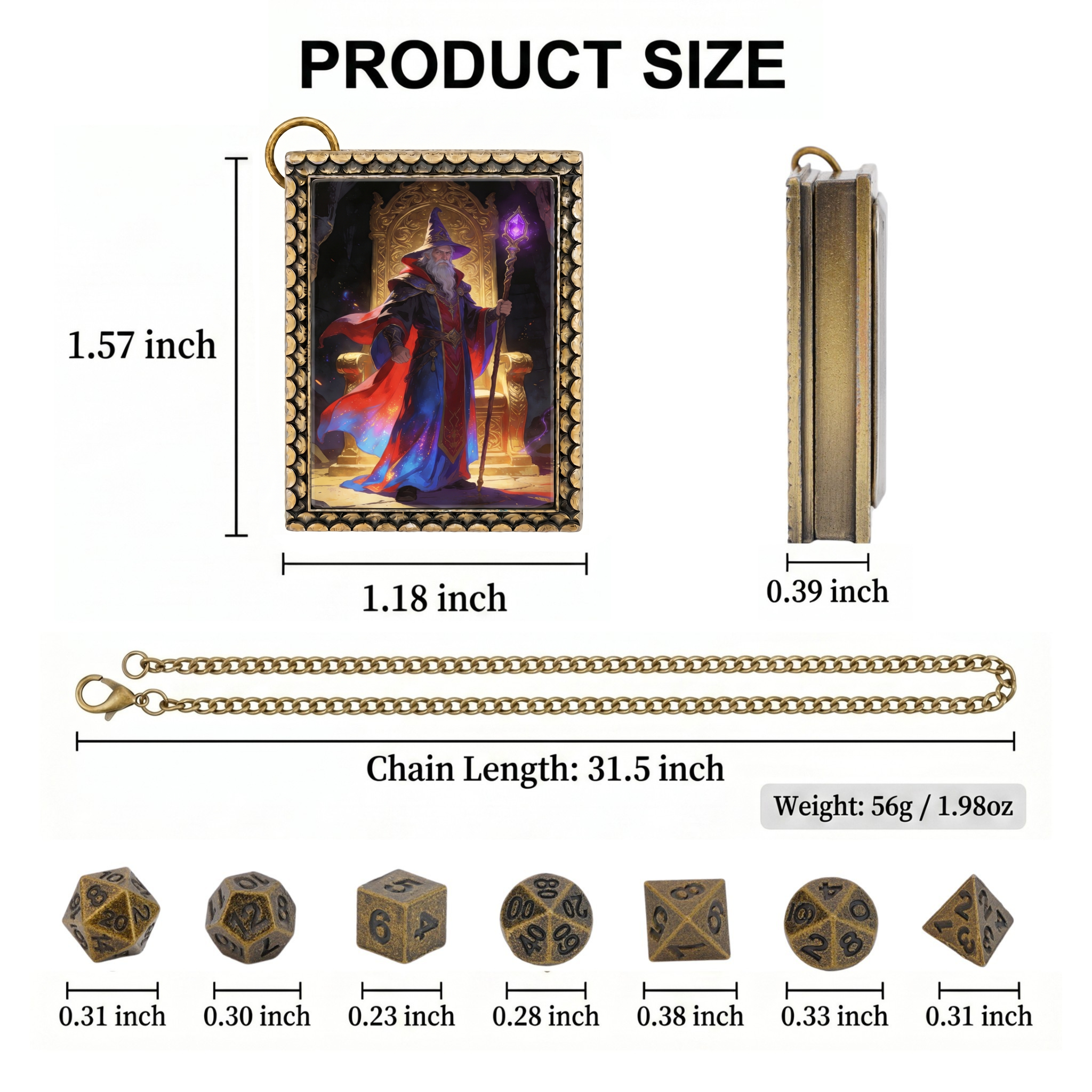 Arcane Wizard Dice Necklace