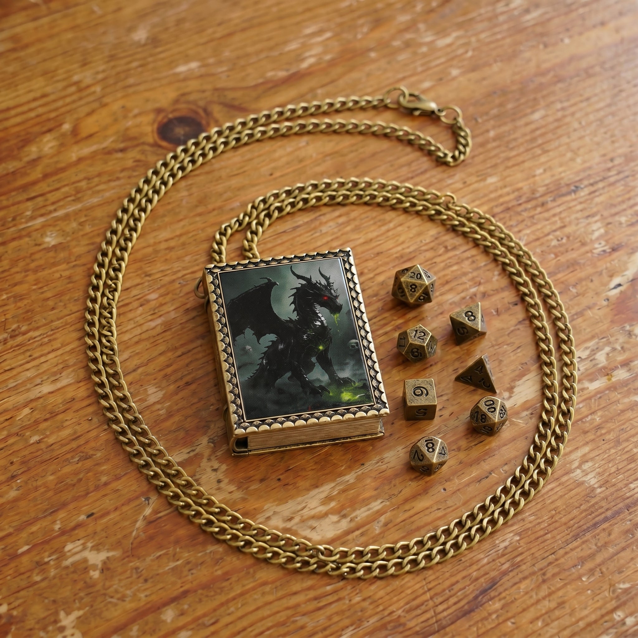 Black Dragon Dice Necklace