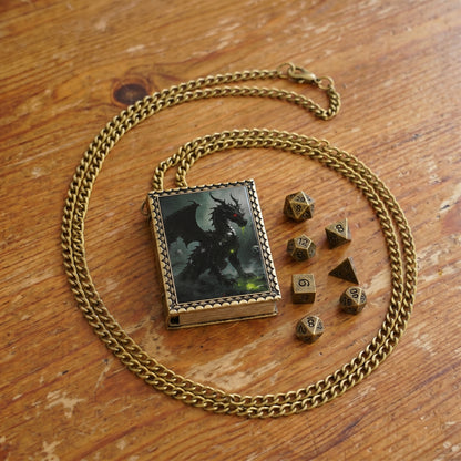 Black Dragon Dice Necklace