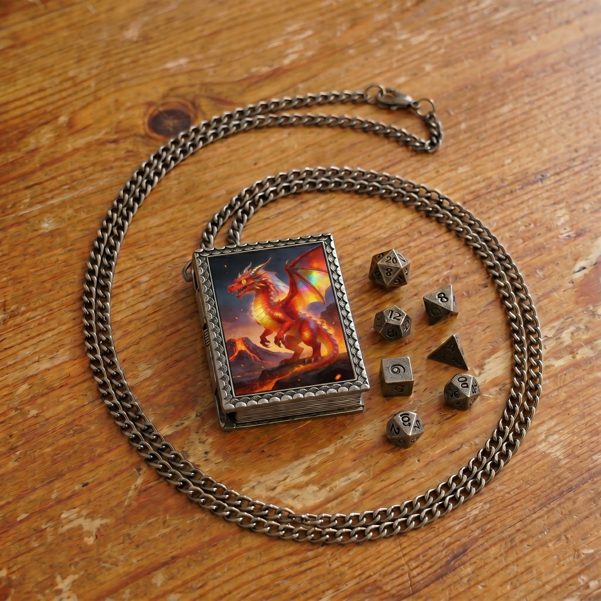 Red Dragon Dice Necklace