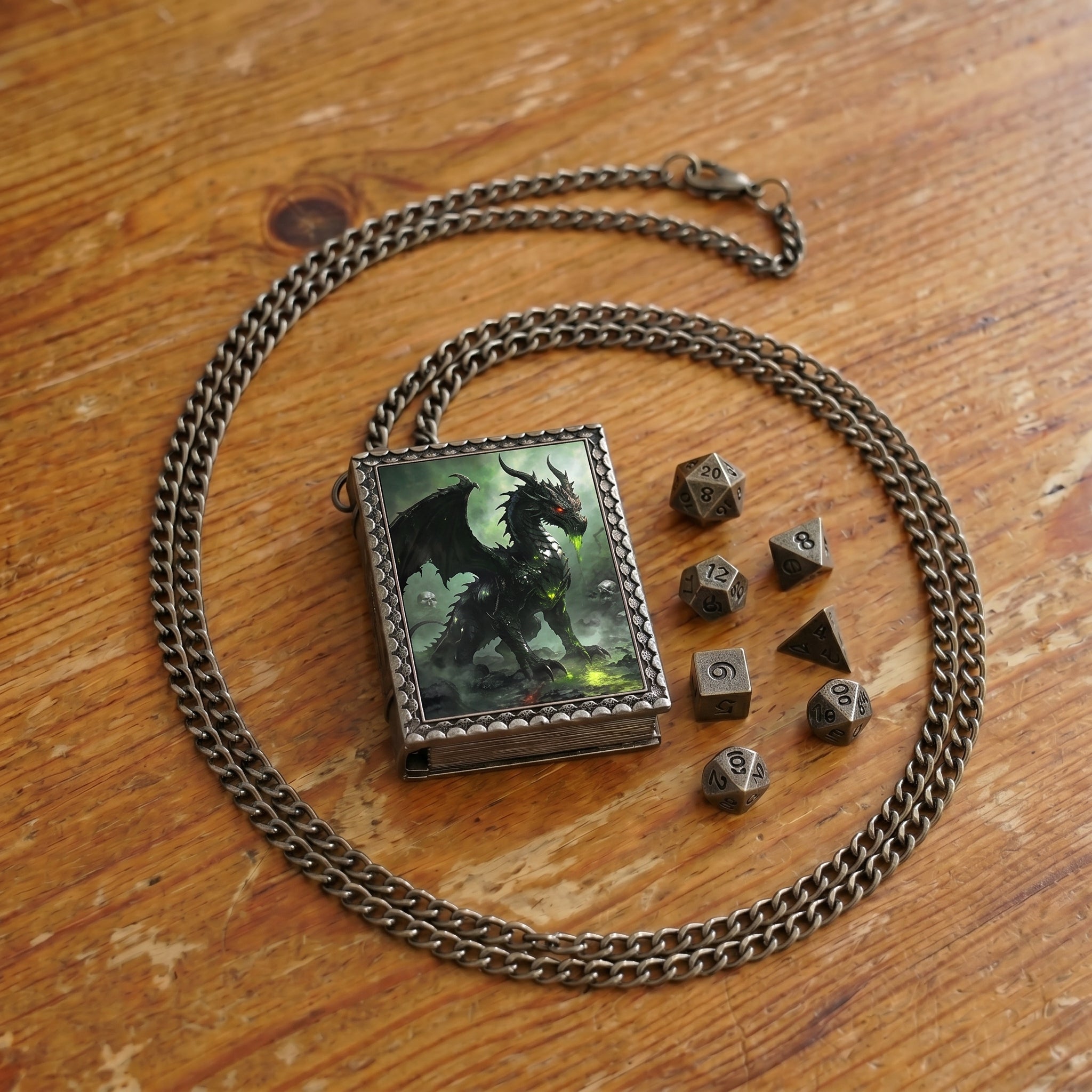 Black Dragon Dice Necklace