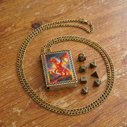 Fire Dragon Dice Necklace