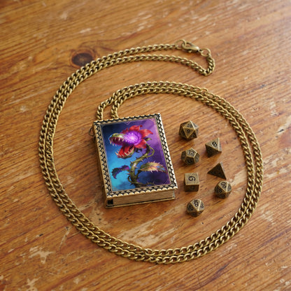 Carnivorous Plant Dice Necklace