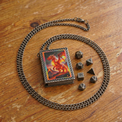 Fire Dragon Dice Necklace