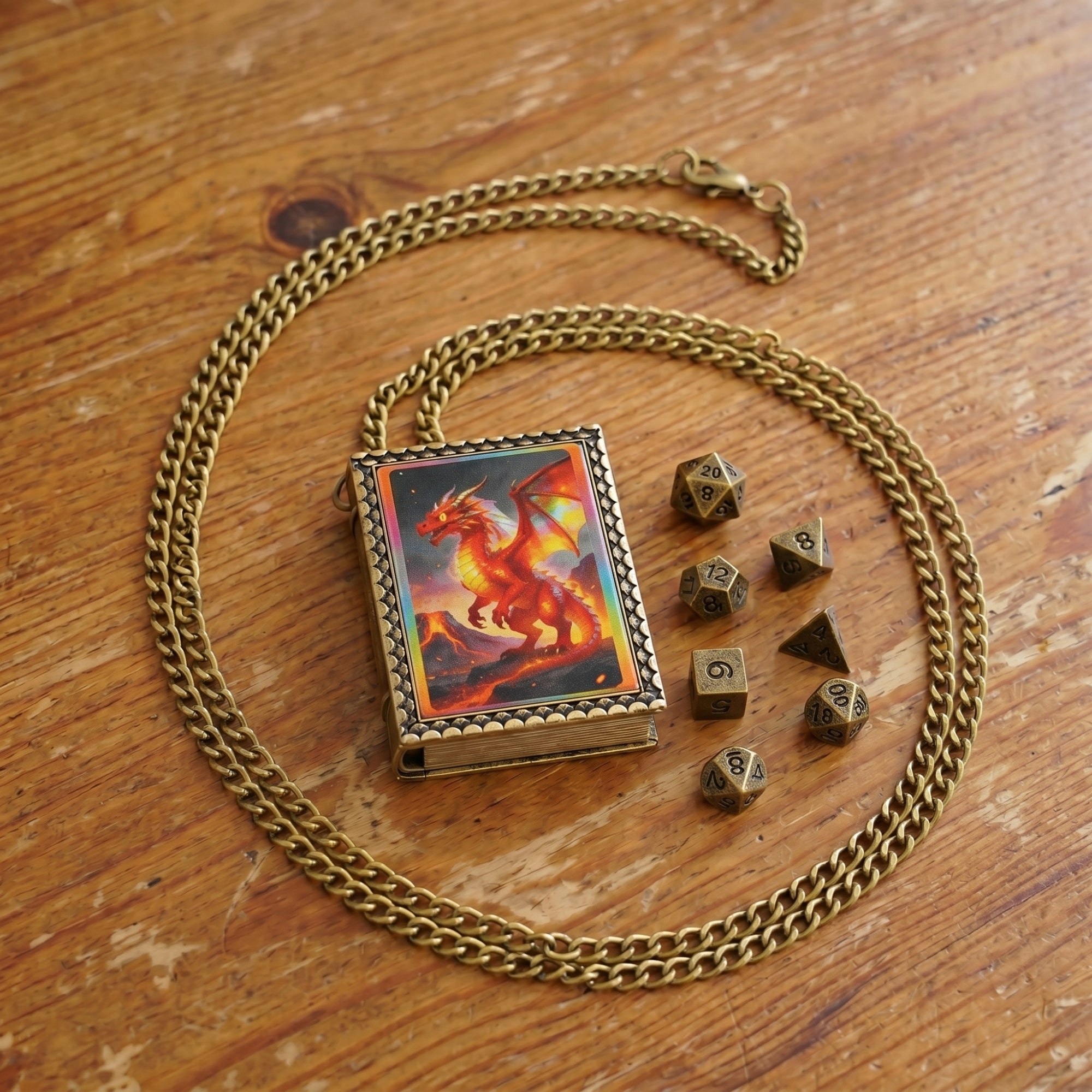 Fire Dragon Dice Necklace