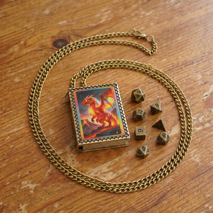 Fire Dragon Dice Necklace